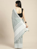 Thumbnail for Astita Linen Sea Green Saree