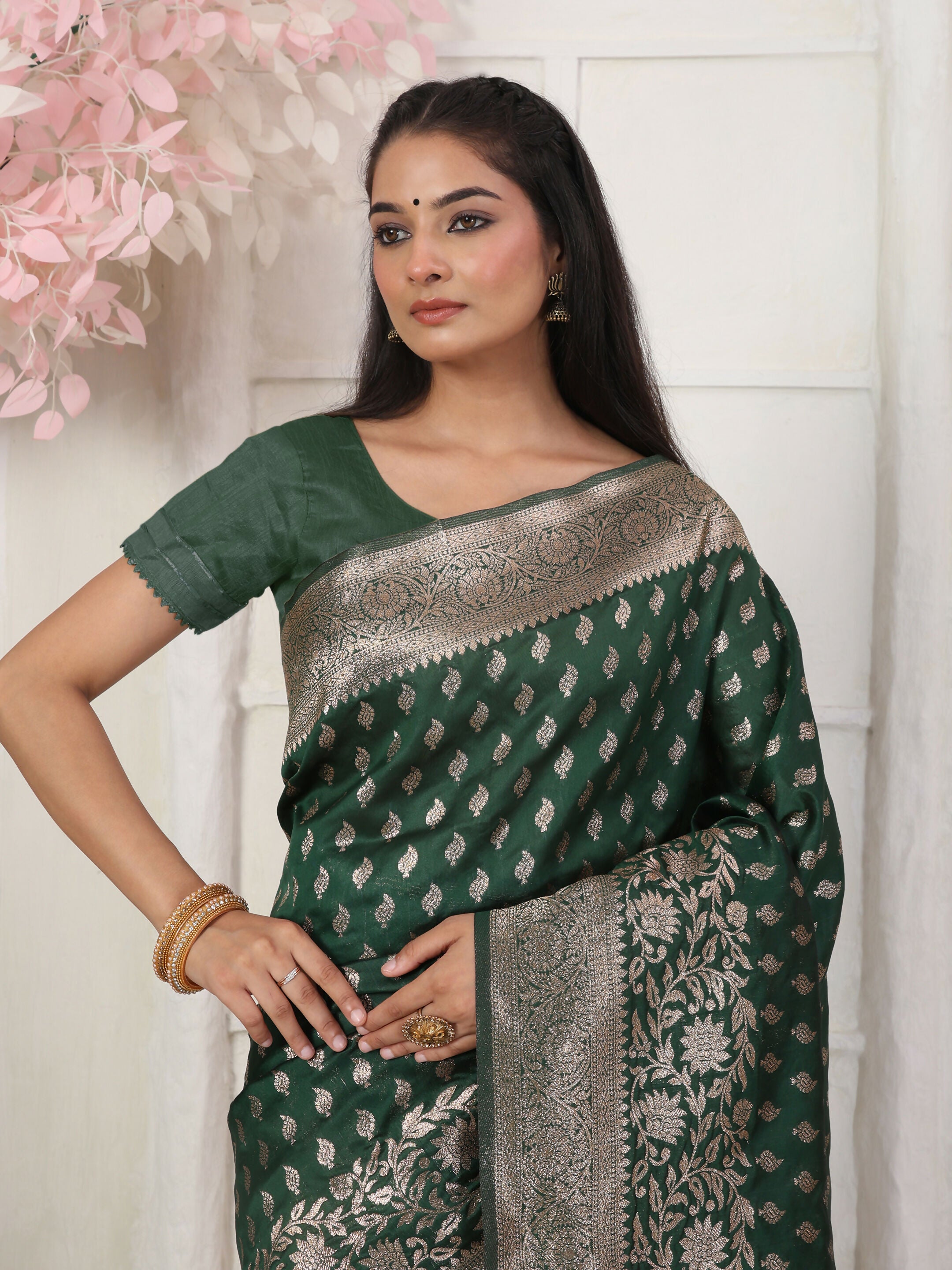 Astita Lichi Silk Blue Saree