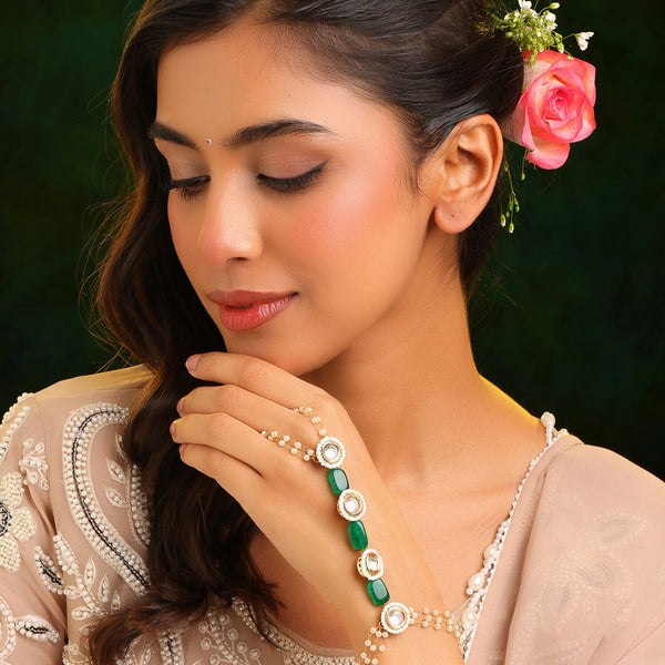 Ruby Raang Emerald Pearl Hand Harness - Distacart