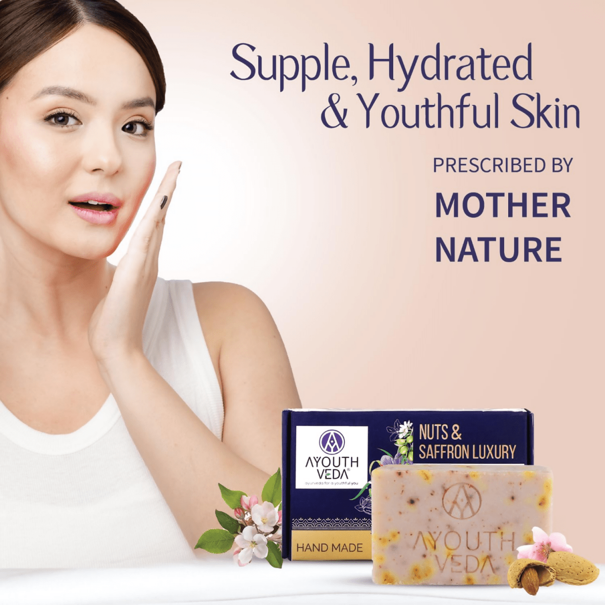 Ayouthveda Nuts & Saffron Luxury Handmade Castile Soap - Distacart