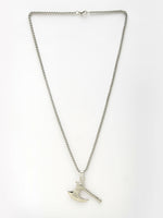Thumbnail for NVR Men's Silver-Plated Stainless Steel Pendant with Chain - Distacart