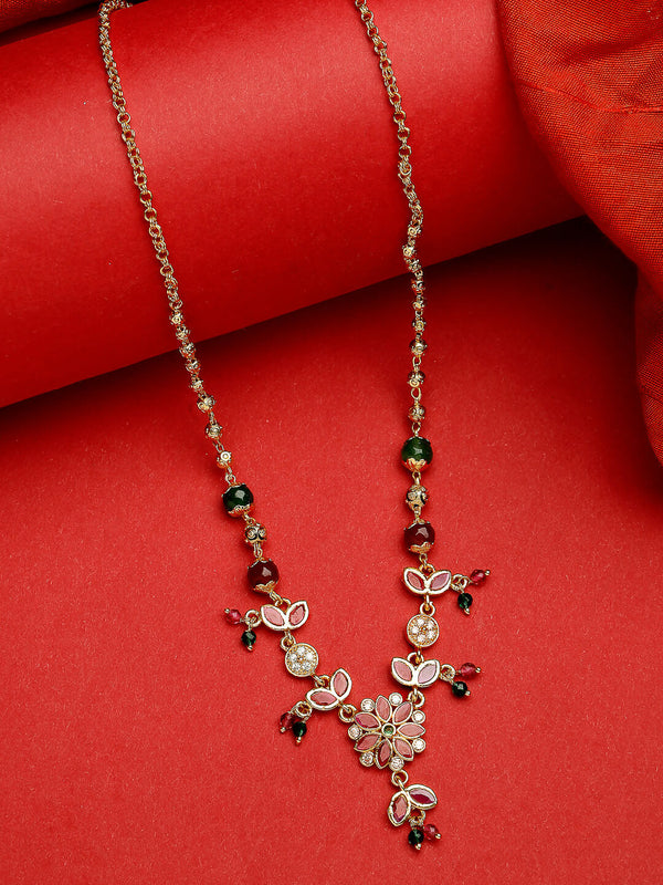 NVR Women's Multicolor Gold-Polished Minimal Chain - Distacart