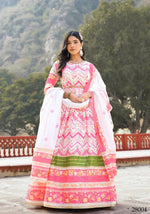 Thumbnail for Wedding Designer Multi Soft Dola Silk Anarkali suit with Dupatta - Sanj - Distacart