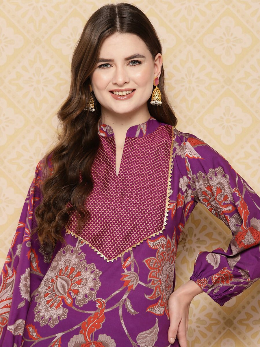 Ahalyaa Women's Traditional Wear Co-ods - Purple - Distacart