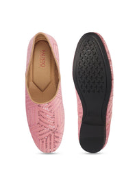 Thumbnail for FAUSTO Men Embroidery Sequin Ethnic Half Cut Mojaris