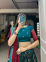 Thumbnail for Preksha Creation Tusser Silk With Patola Print With Foil Print Women Lehenga Choli - Multicolor - Distacart