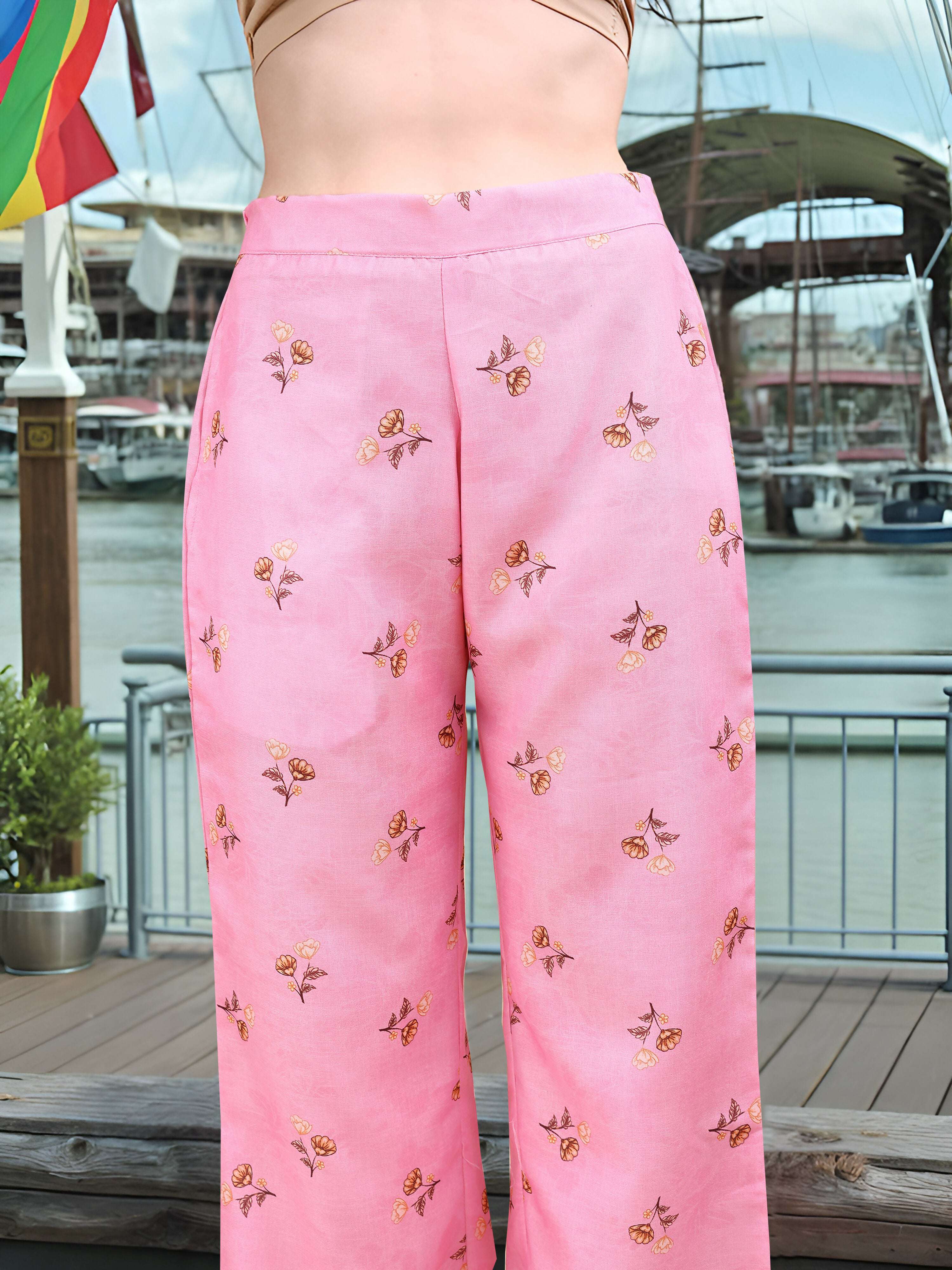 Joban Fashion Pink Position Digital Print With Position Foil Kurta Set