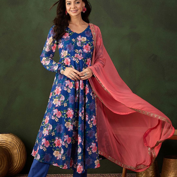 Sangria Printed Kurta, Trouser With Dupatta - Distacart