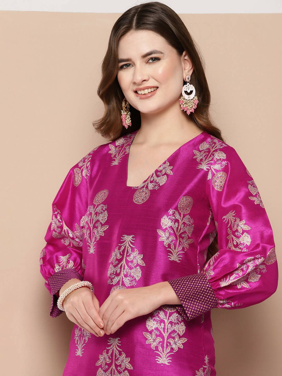 Ahalyaa Women's Traditional wear Kurta - Pink - Distacart