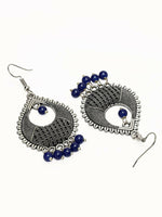 Thumbnail for NVR Women German Silver Oxidised Chandbali Earrings - Distacart