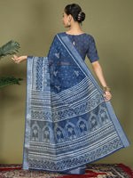 Thumbnail for Astita Cotton Blue Saree