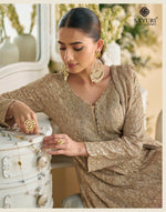 Thumbnail for Anaita Beige Heavy Georgette Stitched Suit with Sequence & Diamond work - Distacart