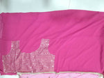 Thumbnail for Jyoti Fashion Pink Jari with Sequin Embroidered Georgette Semi Lehenga Choli with Dupatta - Distacart