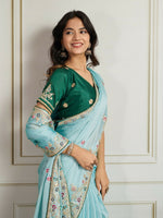 Thumbnail for Ai Fashion Sky Rangoli Silk Embroidery Party Wear Saree