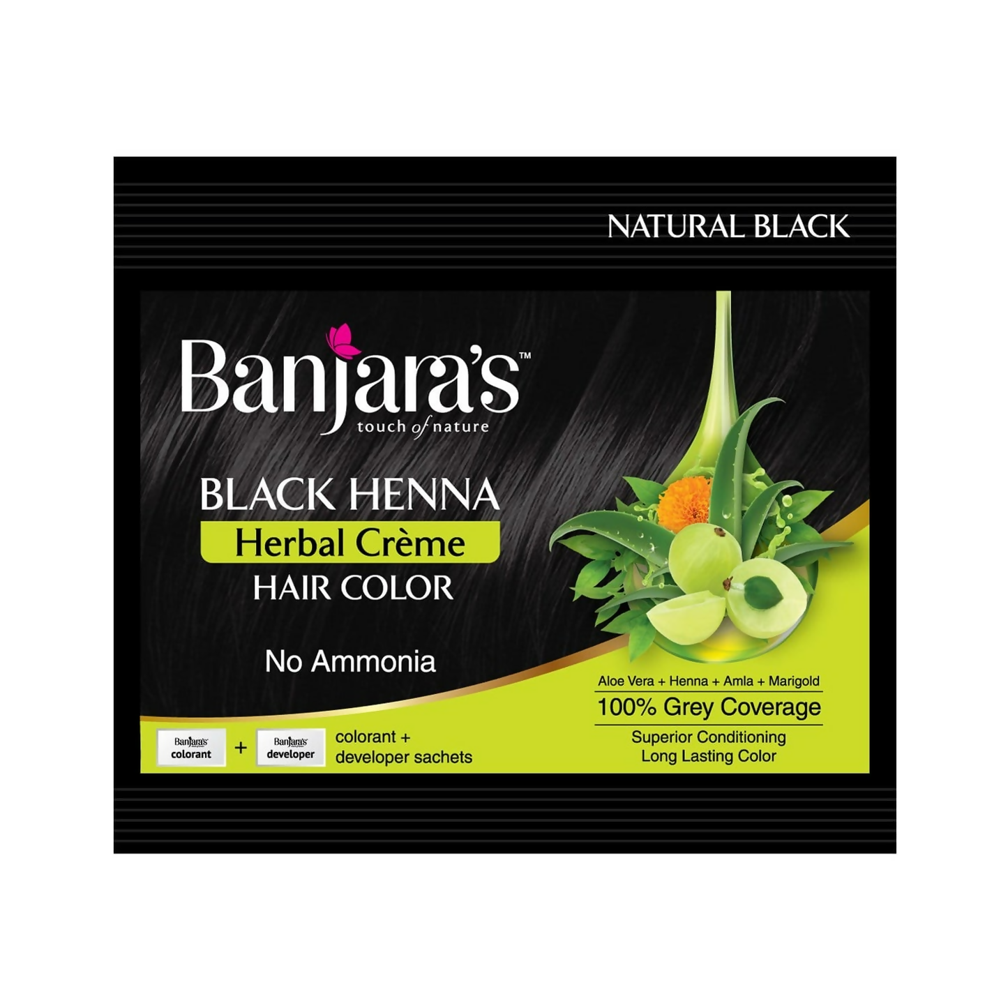 Banjara's Black Henna Herbal Creme Hair Color - Distacart