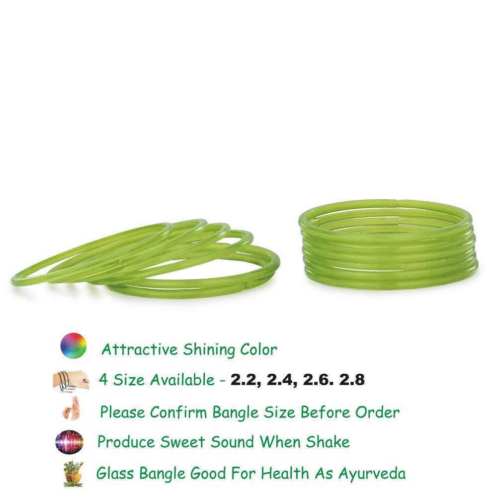 Afast Shining Green Glass Wedding, Party, Daily Use Bangle Set, Set Of 12 - Distacart