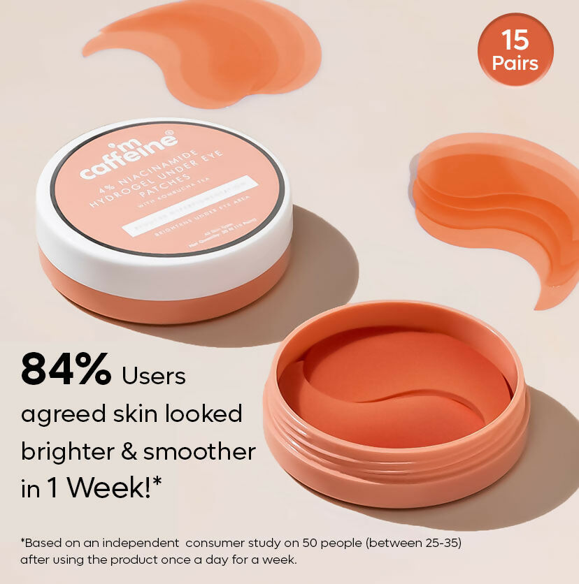 mCaffeine 4% Niacinamide Hydrogel Under Eye Patches with Kombucha Tea - Pigmentation & Brightening - Distacart