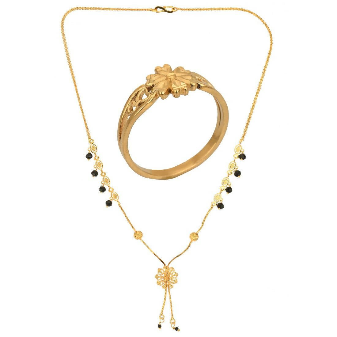 AanyaCentric Gold-plated Mangalsutra & Ring Set - Distacart