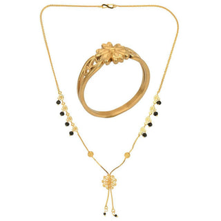 AanyaCentric Gold-plated Mangalsutra & Ring Set - Distacart