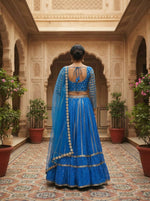 Thumbnail for Lehenga Mart Designer Indian Wedding Lehenga Choli-Blue - Distacart