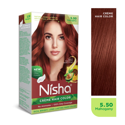 Nisha Creme Hair Color for Women - Mahogany - Distacart
