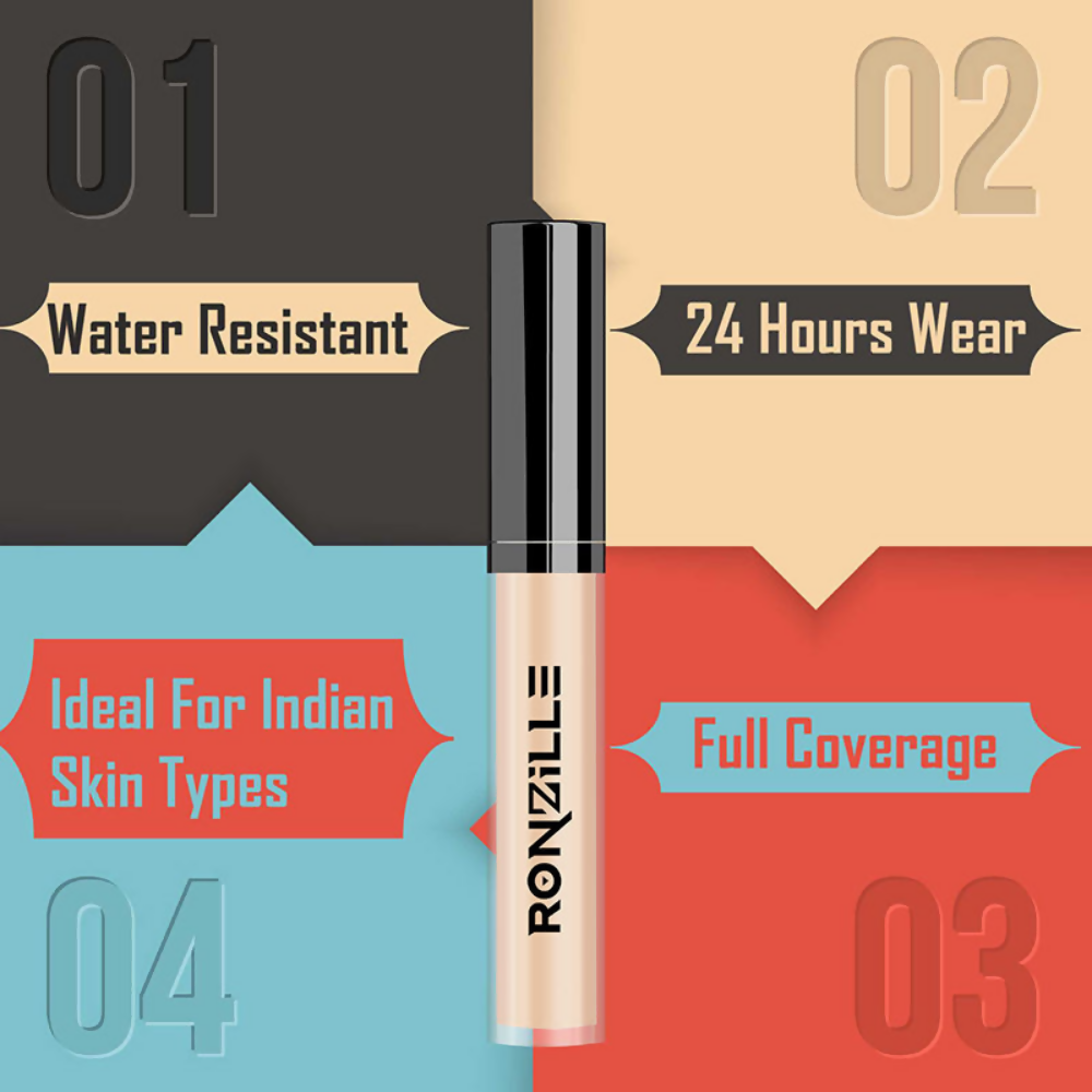 Ronzille Hd Finish Full Coverage Liquid Concealer - Medium Beige 02 - Dista