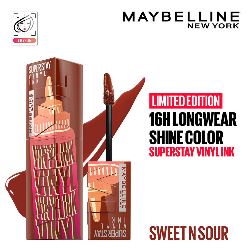 Maybelline New York Super Stay Vinyl Ink Liquid Lipstick, Instant Shine Lasts Up To 16H - Sweet N Sour Sauce - Distacart