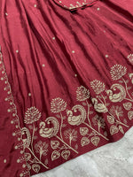 Thumbnail for Teeya Creation New Womens Beautiful Fully Stitched Designer Lehenga Choli With Embroidered Dupatta - Maroon - Dista