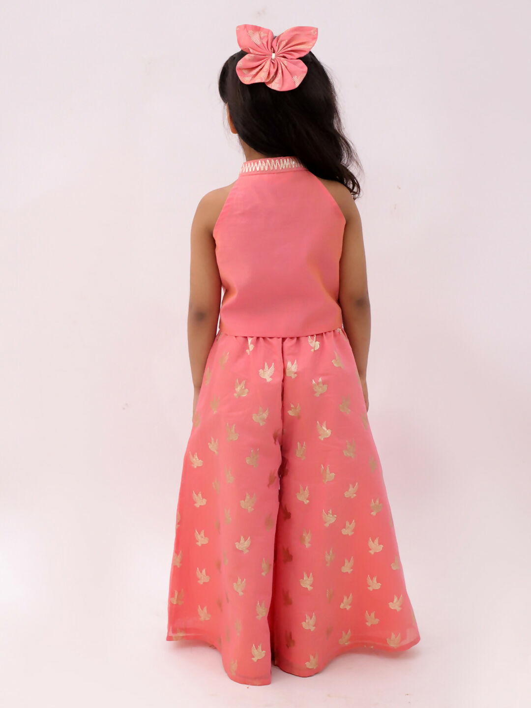 Lil Drama Mishti Peach Top and Pant Set For Girls