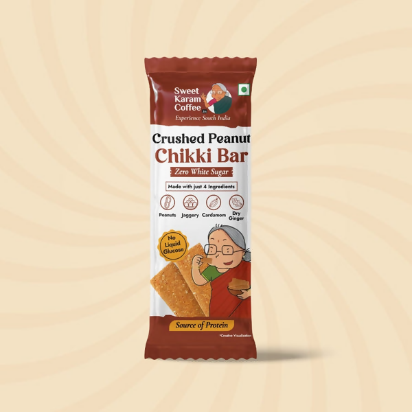 Sweet Karam Coffee Crushed Peanut Chikki Bar (Zero White Sugar) - Distacart