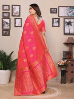 Thumbnail for Joban Fashion Banarasi Pink Woven Soft Silk Saree