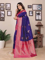 Thumbnail for Joban Fashion Banarasi Purple Small Butti Soft Silk Saree