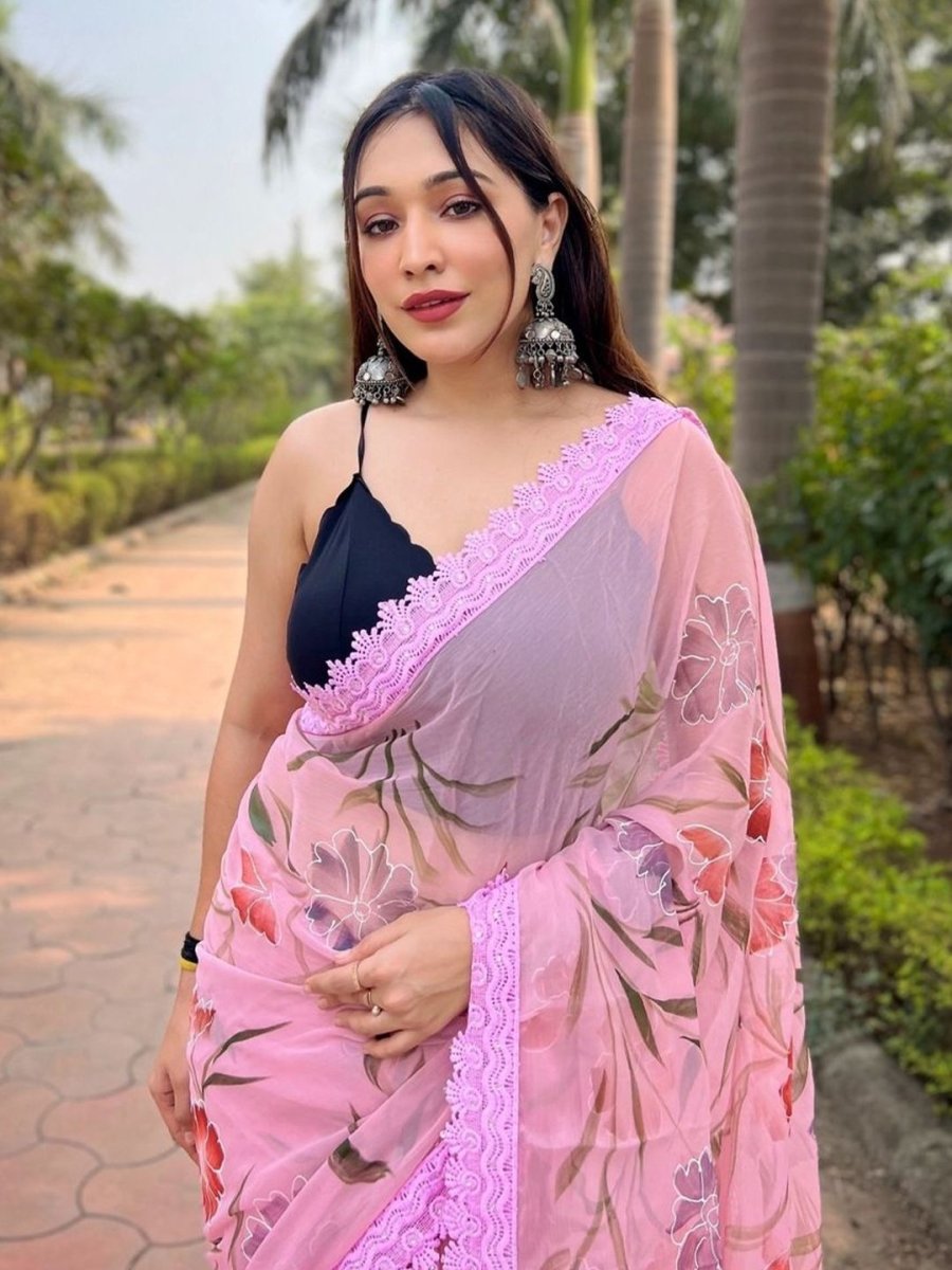 Anouk Floral Saree - Distacart