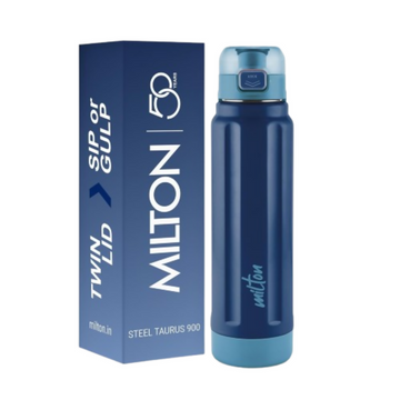 Milton Taurus 900 Steel Thermoware Inner Stainless Steel PU Insulated & Leak Proof Water - Dark Blue - Dista