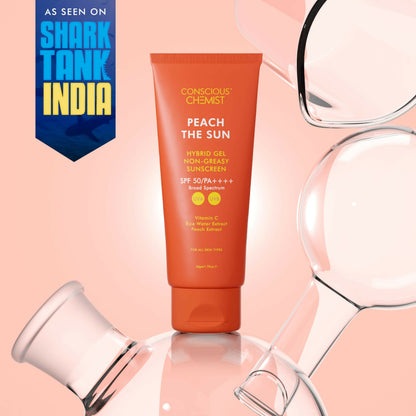 Conscious Chemist Peach The Sun Hybrid Gel Sunscreen SPF 50 PA ++++ - Distacart