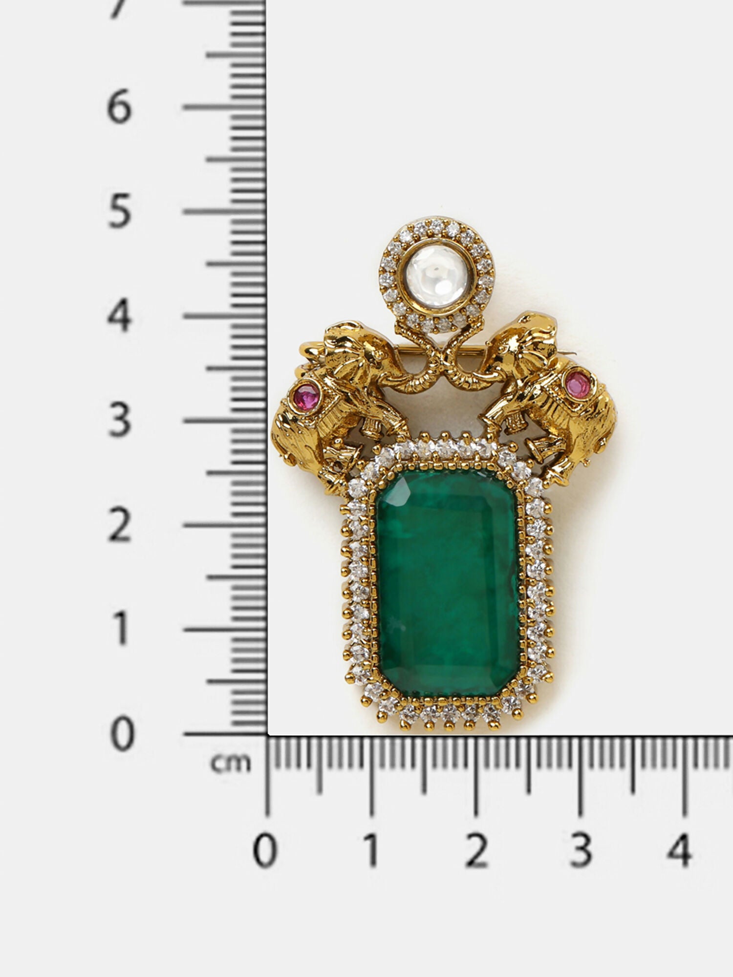 Ruby Raang Regal Green Brooch - Distacart