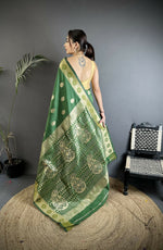 Thumbnail for Joban Fashion Green Paisley Soft Silk Banarasi Saree - Distacart