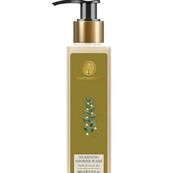 Forest Essentials Travel Size Silkening Shower Wash Oudh & Green Tea