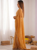 Thumbnail for Mitera Embellished Sequinned Silk Blend Saree - Distacart