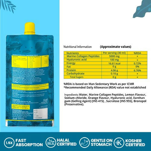 Chicnutrix Korean Beauty Collagen - Japanese Marine Collagen Peptides For Wrinkle free Skin and Anti aging - Citrus Flavour - Distacart