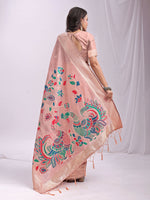 Thumbnail for Astita Linen Cotton Peach Saree