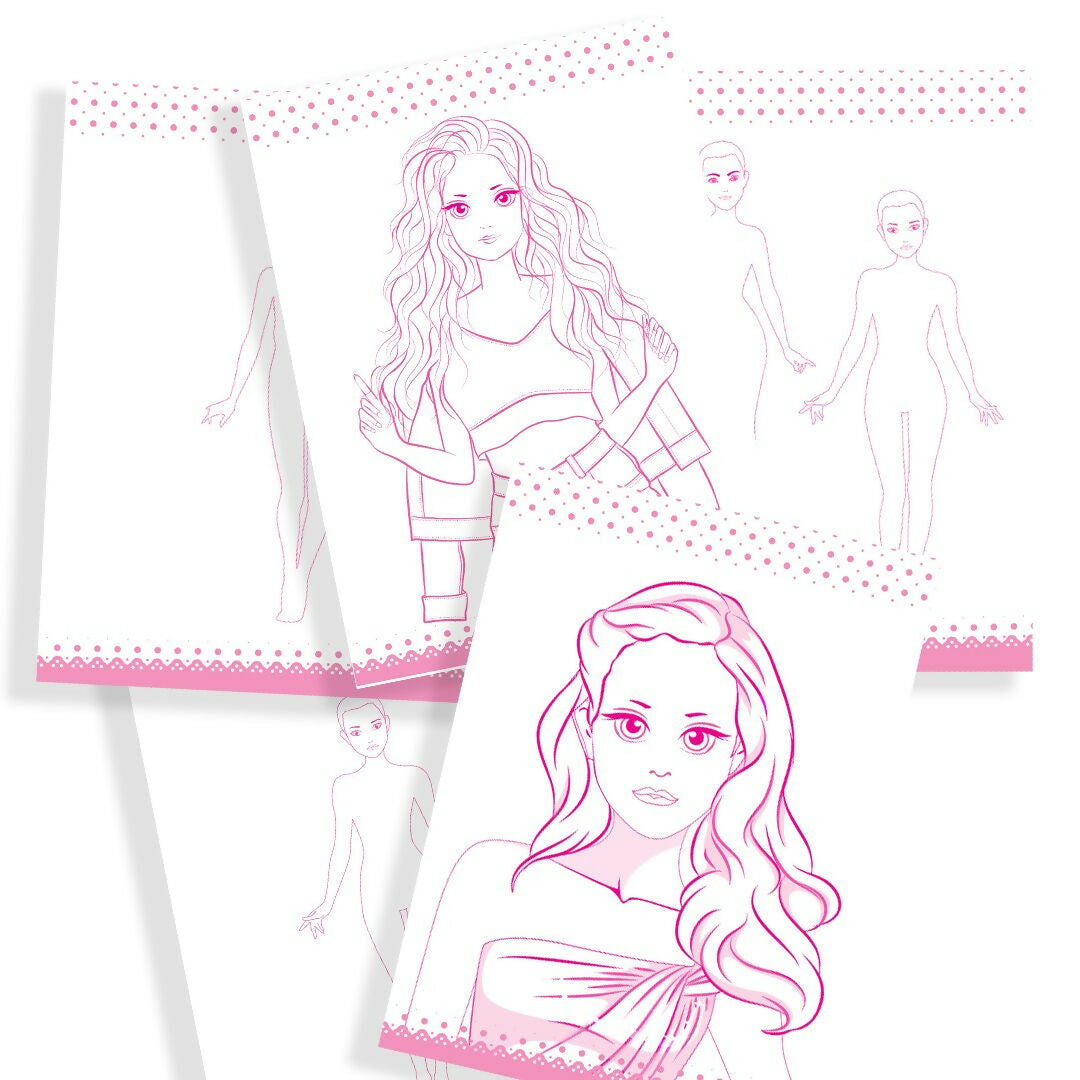 Dreamland Publications Style Studio Fashion Sketch Activity Book 1 for Girls Age 4-8 years