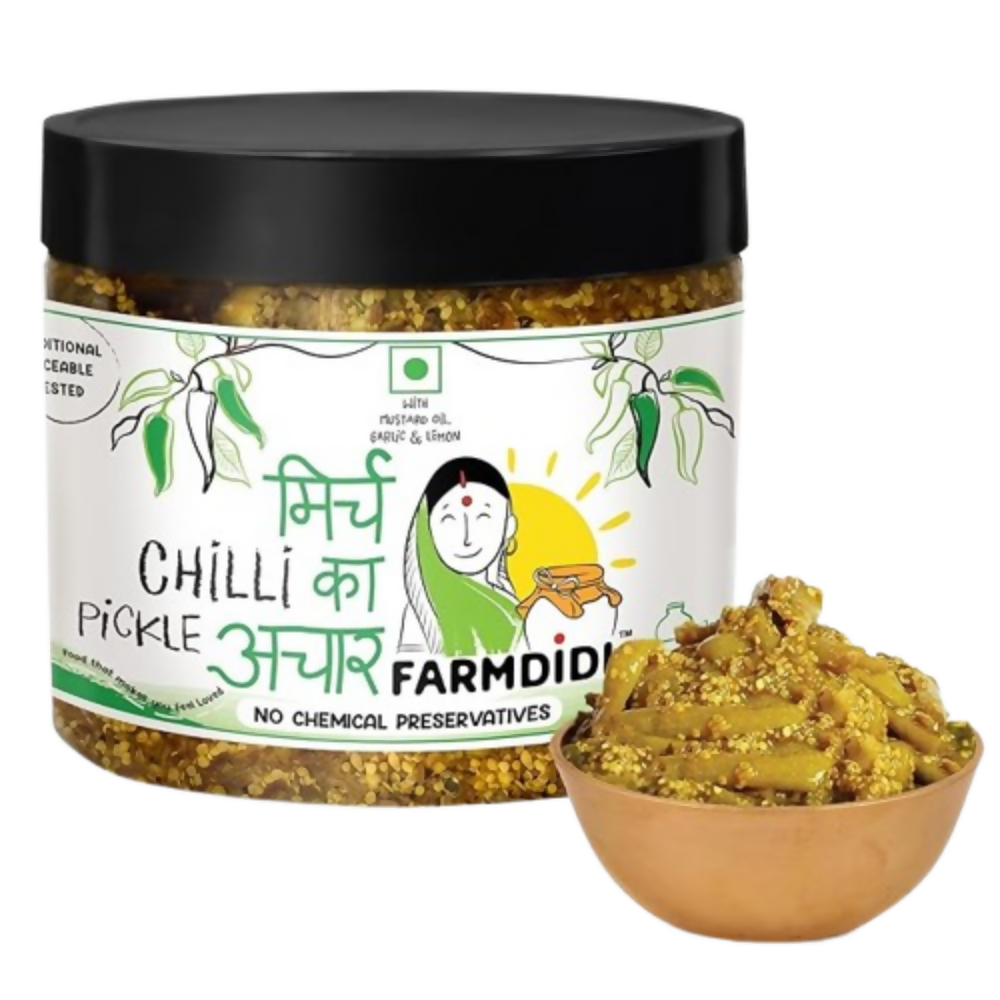 FarmDidi Spicy Green Chilli Pickle - Spicy - Distacart