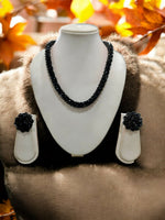 Thumbnail for Inhanns Noor-E-Jalwa – Handmade Crystal Bead Necklace / Necklace With Earrings -Adjustable - Black - Distacart