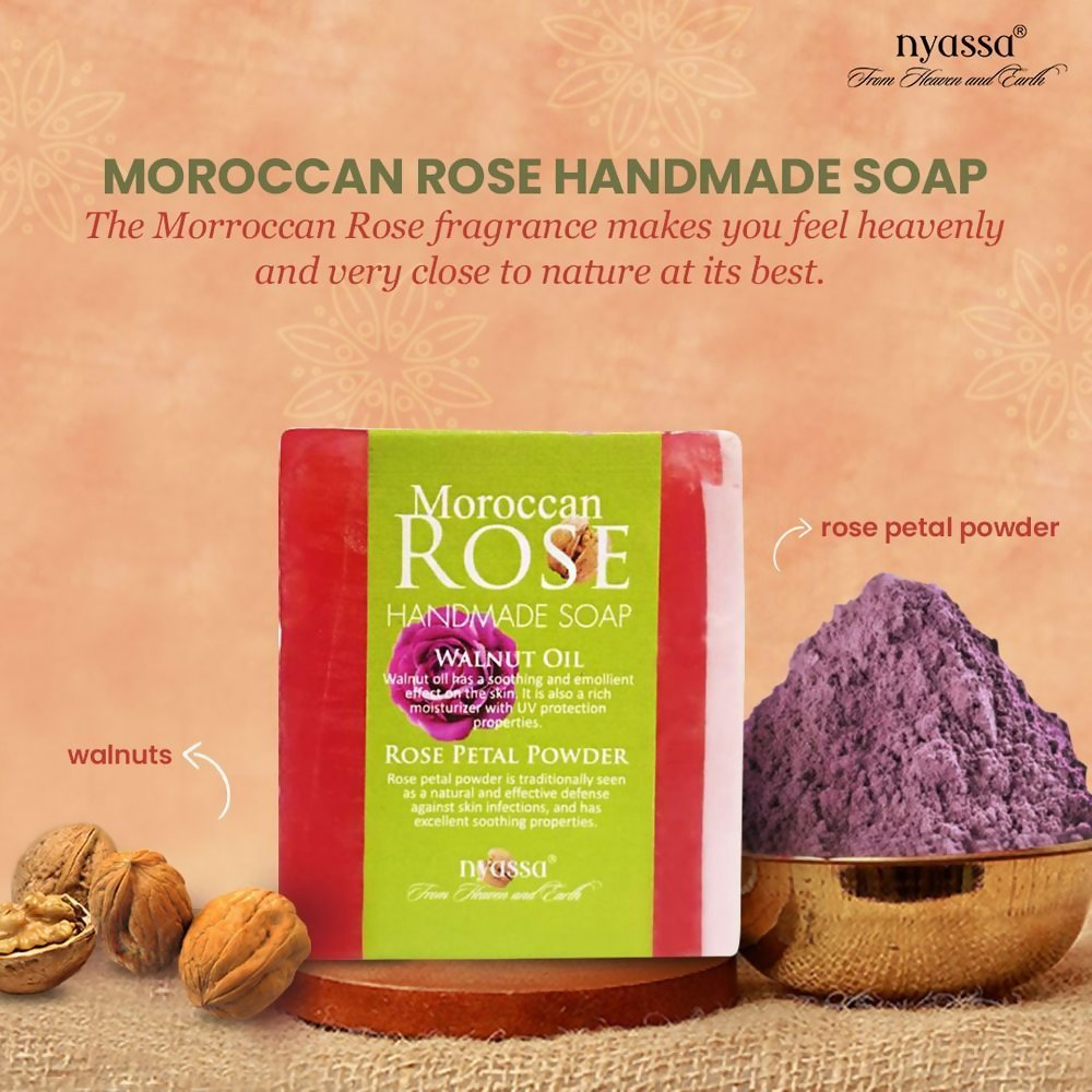 Nyassa Moroccan Rose Soap Walnut Oil & Rose Powder - Distacart