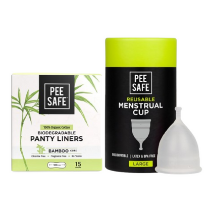 Pee Safe Menstrual Cup & Bio Panty Liners For Women - Dista