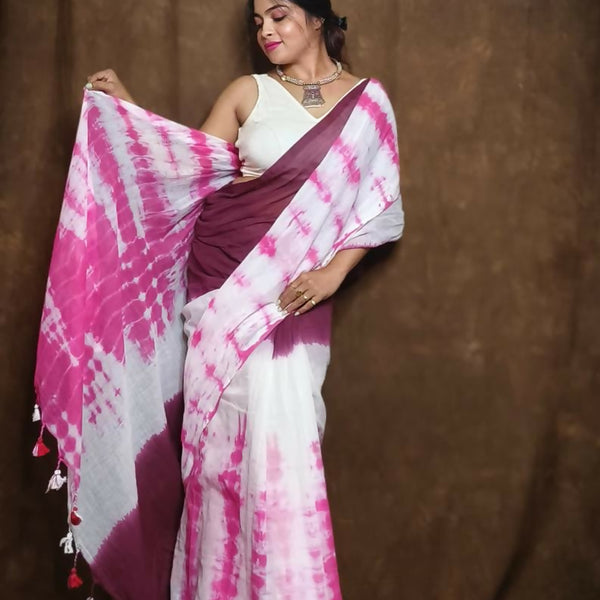 Exclusive Collection Maroon Pink Beautiful Super Soft Most Comfortable Pure Mul Cotton Saree