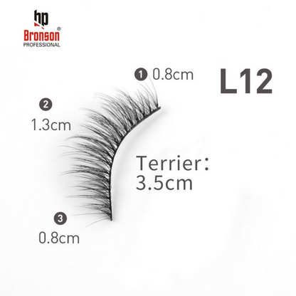 Bronson Professional Eyelash Set 3d False Long And Natural Eye Makeup - L12 - Dista