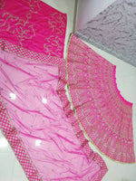 Thumbnail for Jyoti Fashion Glamorous Rani Pink Chapat Zari and Dori Embroidered Malai Satin Silk Lehenga Choli with Dupatta - Distacart