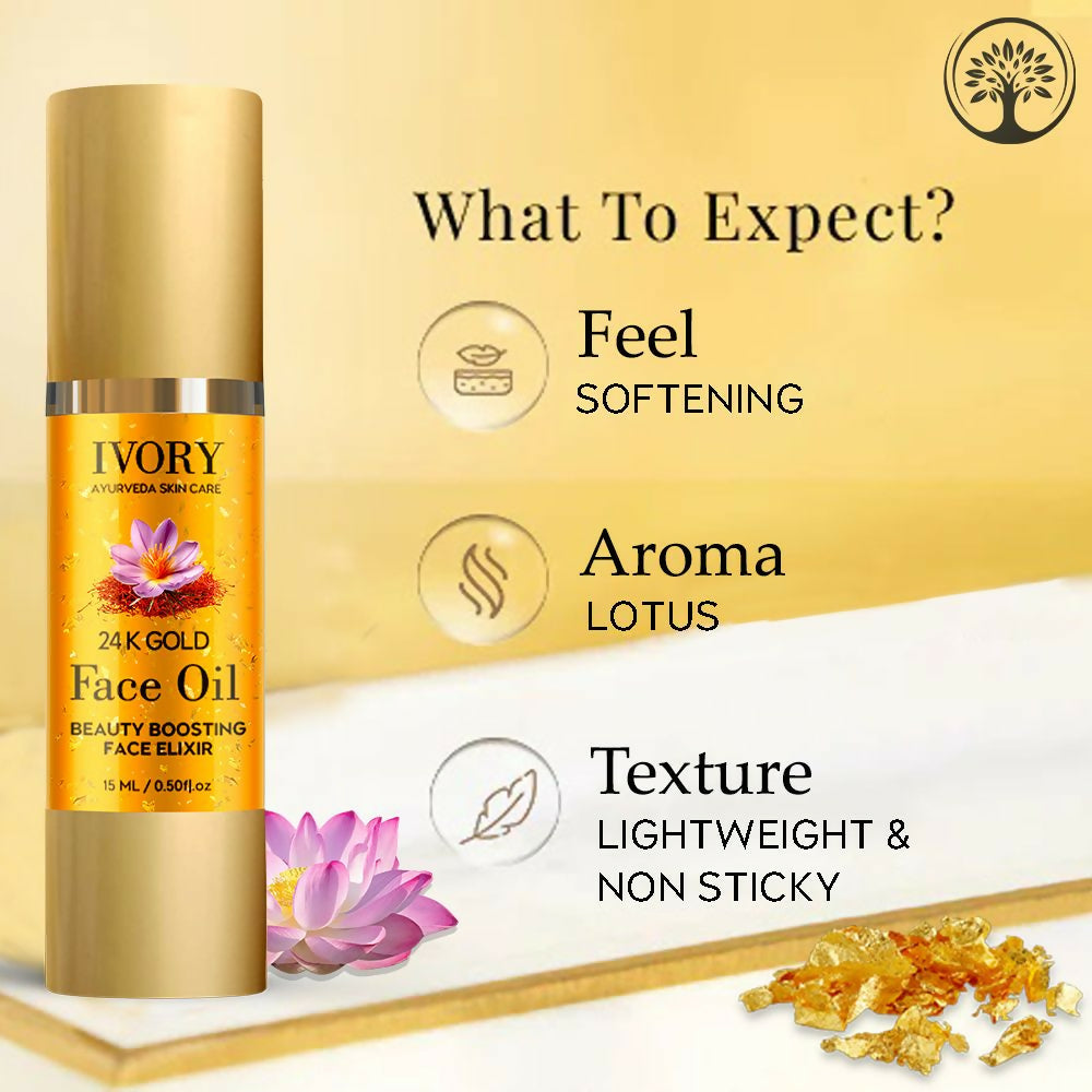 Ivory Natural 24K Gold Face Polish Oil For Luxurious Exfoliating And Rejuvenating Skincare - Distacart